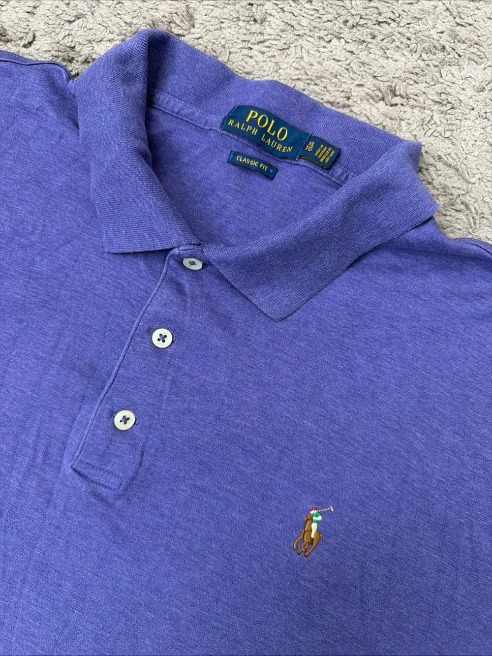 Ralph Lauren Men’s XL Classic Fit Flush Pony Purple Polo Shirt